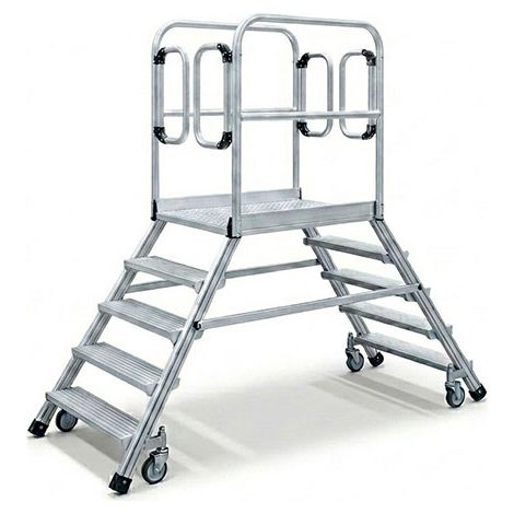 Piattaforma mobile 2x6 gradini - Altezza mass. lavoro 3.46m - 618906-2P (1/4)