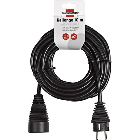 Brennenstuhl 1165461 - Prolunga elettrica da 10 m, H05VV-F 3G1,5, colore nero