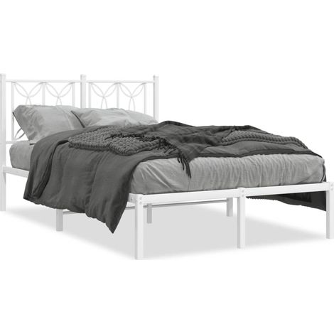 Maison Exclusive - Cadre de lit métal sans matelas et tête de lit blanc 120x190 cm