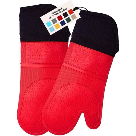 Gants De Four En Silicone - Résistants Jusqu'à 230 °C - Longueur 37 Cm - Protection Poignets Inclus - 1 Paire (1/5)