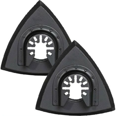 2 pièces Patins de ponçage triangulaires 90mm - Plateau de ponçage pour outil multifonction oscillant pour ponçage du bois (1/3)