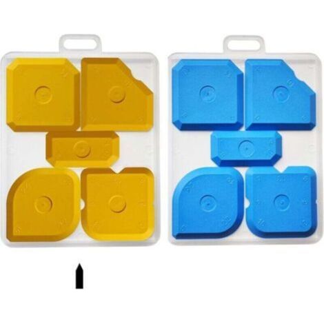 FUGSET5G Lisseur Spatule Professionnelle Silicone acryliques, extracteur pour Joints Parfaits, Lot de 5, 1 x 5 pièces Jaune (1/4)