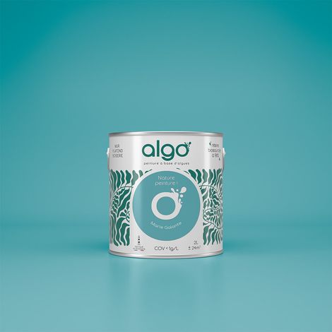 Peinture écologique Algo - Bleu Marie-Galante - 0.5L / Velours (1/4)