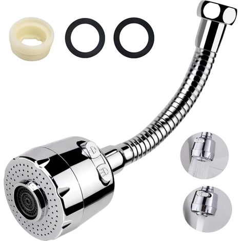 Rallonge de robinet pivotant à 360° pour robinet de cuisine, accessoire de rechange pour aérateur de robinet et accessoires de cuisine (1/5)
