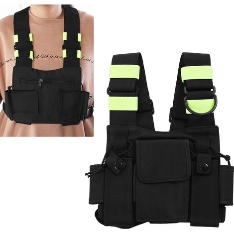 Gilet universel pour talkie-walkie, sacoche de poitrine en nylon pour interphone mains libres (1/5)