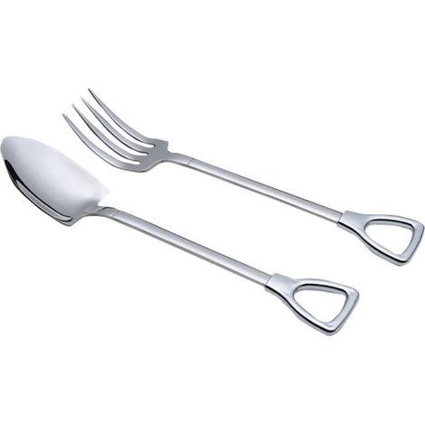 Cuillère - Fourchette En Acier Inoxydable 304 - Pour Café Thé Dessert Soupe - Lot De 2 Pièces (1/5)