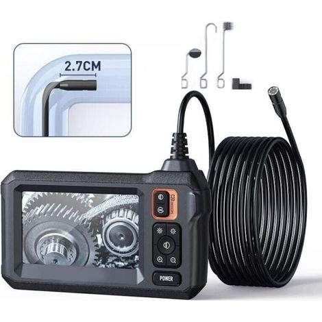 Industrielle Endoskop-Inspektionskamera, 4,3-Zoll-IPS-Boreskop-Kanalkamera, wasserdichte IP67-Schlangenkamera mit 8 LED-Leuchten, 5 m langes halbstarres Kabel (1/4)