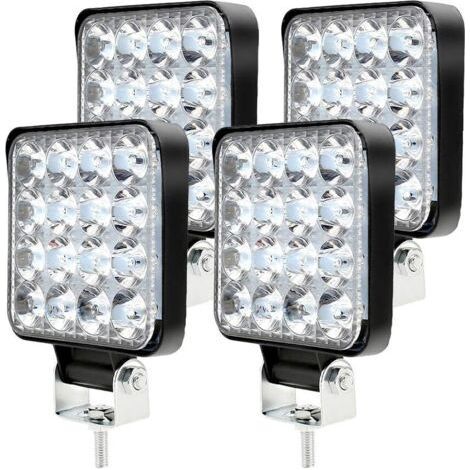 4PCS 48W LED Phares de Travail, 12V Voiture LED Phare Étanche IP 67, LED Phares de Travail pour Voiture Camion Tracteur SUV Bateau (4PCS) (1/5)