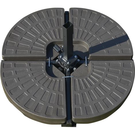 Schirmständer, Befüllbar Mit 17Kg Wasser/25Kg Sand, Hdpe, Kaffee, 100X100X10,5Cm