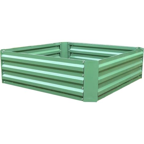 Metal Raised Vegetable Bed in Green (100cm x 100cm x 30cm) (1/5)
