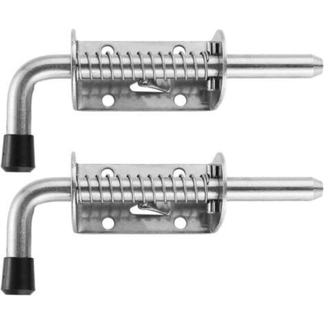 Sliding Door Lock Bolt, Door Lock Bolt, 2 Pieces 5 Inch Stainless Steel Spring Loaded, Lock Pin, Barrel Bolt, 2mm Thick Door Lock (1/5)