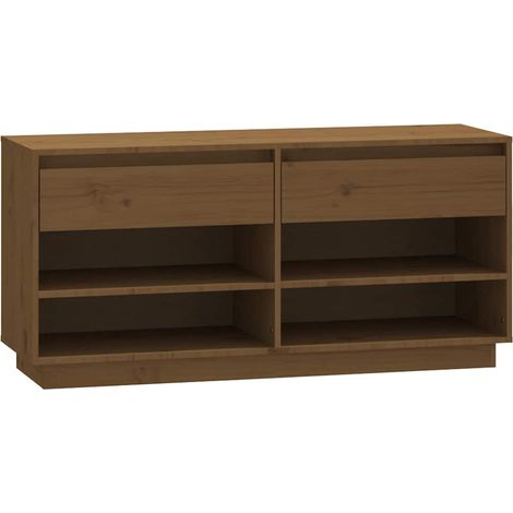 Maison Exclusive - Zapatero de madera maciza pino marrón miel 110 (1/5)