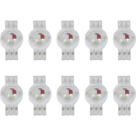 Ampoule à économie d'énergie avec 10 perles LED RGB rouges, vertes et bleues haute puissance (33W chacune) et puce haute puissance 6 broches 45MIL 3W. (1/5)