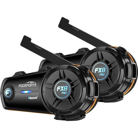 Intercom de Moto, Bluetooth 5.0, Portée d'Intercom de 1000m, Batterie de 900mAh, Prend en Charge 8 Motards, Technologie de Réduction de Bruit (1/5)