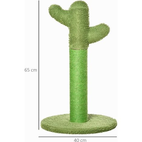 Griffoir chat design cactus, corde sisal naturelle, jouet décoratif pour chat intérieur vert (1/4)