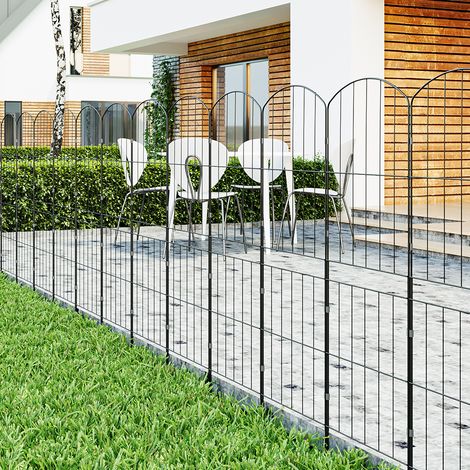 10 Panels 31x96cm Metal Garden Edging Fence Yard Borders Decor (1/5)