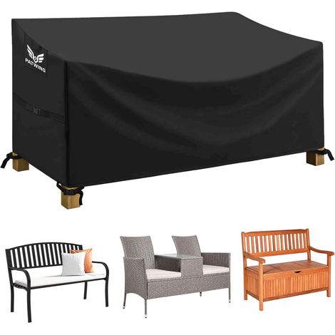 600D Oxford Waterproof Outdoor Sofa Cover, 134 x 66 x 63/89 cm Windproof, Tear-proof, with Air Vents, Weatherproof, For Garden Benches (1/5)