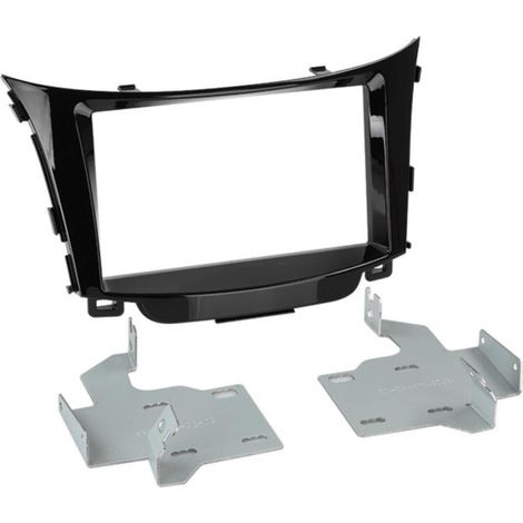 Facade autoradio 2DIN compatible avec Hyundai i30 ap12 Sans nav. Noir brillant