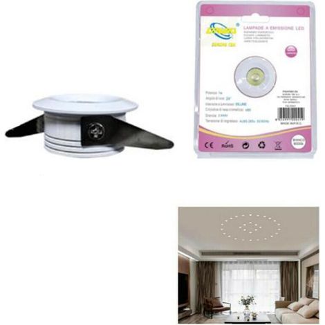 MINI SPOT LED 1W ROND PLAFONNIER ENCASTRÉ RESSORT 4CM LED BLANC FROID 6000K (1/2)