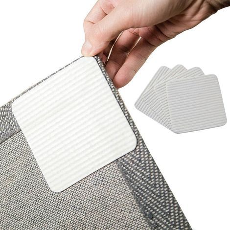 Meilleure Pince antidérapante et Lavable - « Vacuum Tech » - Nouveaux matériaux Anti-Frisure : Gardez Votre Tapis en Place et Profitez de Bords Plats, se décolle Facilement (4 pièces) (1/5)
