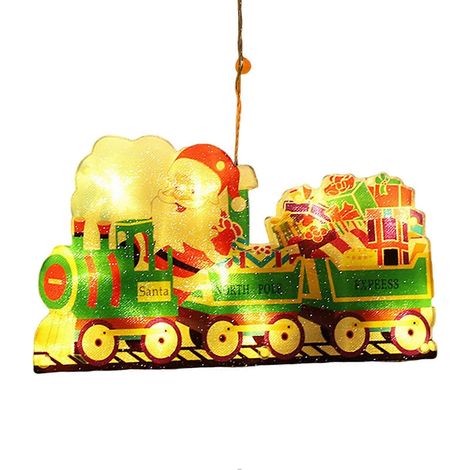 LED Noël lumières à ventouse Père Noël élan étoile lampe suspendue pour fenêtre saisonnier panneau à piles lampe à ventouse,je (1/5)
