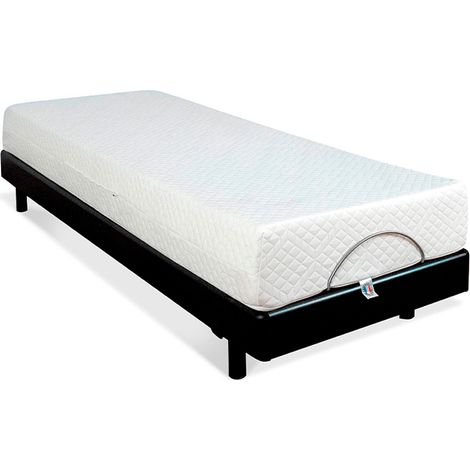 BELLECOUR LITERIE  Ensemble SUPERFLEX 80x200 cm  Sommier électrique + Matelas Mémoire de forme (1/5)