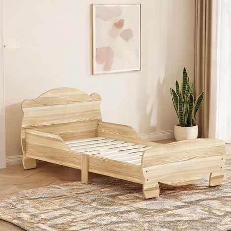 Lit enfant bois naturel en MDF 143,5 x 80 x 55 cm (1/5)