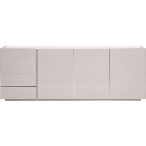 Buffet beige glänzend 3 Türen 4 Schubladen L200 cm ISAURE