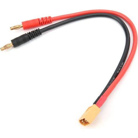 Adaptateur de Connecteur Mâle Fiche XT60 à Fiche Banane Connecteur mâle Bullet 4.0mm 4mm avec Câble 12AWG 20CM Adaptateur et connecteur pour câble courant faible (1/5)