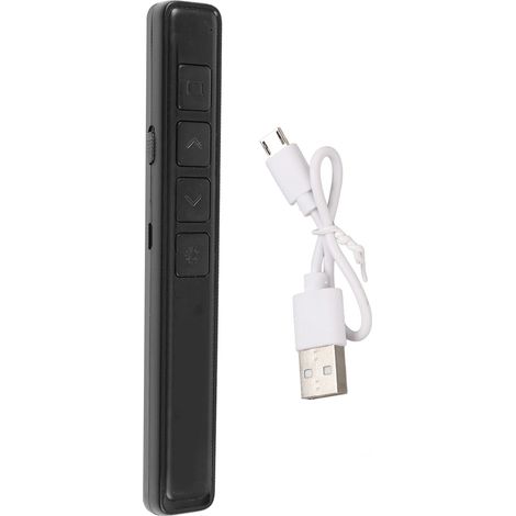 Pointeur laser noir rechargeable USB récepteur intégré plug and play pour présentations salle de classe réunion bureau (1/5)