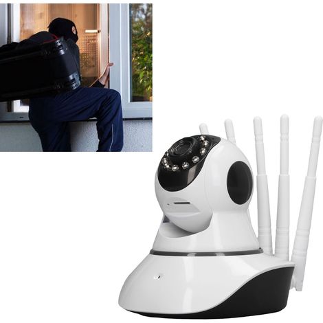 Caméra de surveillance de sécurité infrarouge sans fil à vision nocturne avec cinq antennes et tête chauve oscillante (1/5)