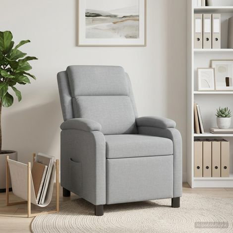 vidaXL Recliner Gris Claro Tela (1/5)