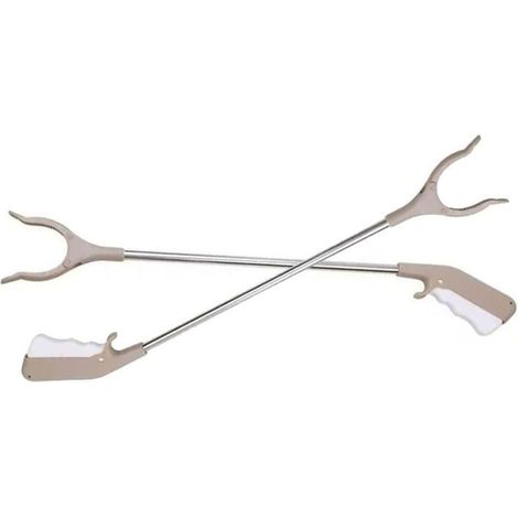 Lot de 2 pinces de préhension courtes 60 cm, ramasse-déchets pour patio et jardin