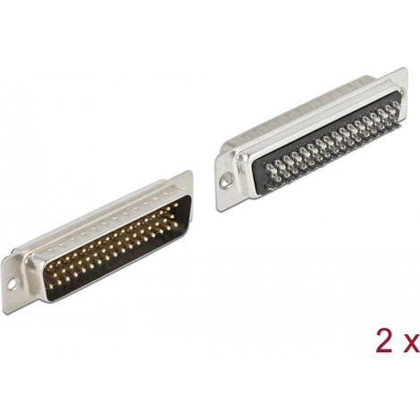 Delock Pin de metal macho D-Sub HD 50, versiÃ³n para soldar, 2 piezas