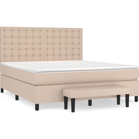 Maison Exclusive - Giroletto a Molle con Materasso Cappuccino 160x200cm Similpelle