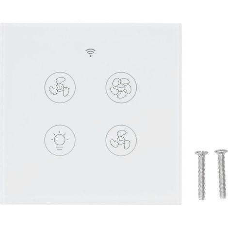 Ventilateur intelligent Wi-Fi avec interrupteur tactile, télécommande RF et commande vocale, 100-250 V, blanc (1/5)
