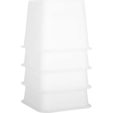 Set mit 4 x 10 cm hohen Kunststoff-Bettfüßen für Sofa, Tisch, Stuhl, Aufbewahrung, weiß