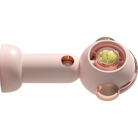 Ventilateur Personnel Portable USB Rechargeable avec Pulvérisation d'eau Nano - Cartoon Cute, ABS, Rose, 130g (1/5)