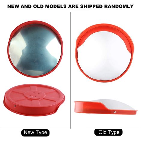 Réflecteur de miroir grand angle pour circulation routière extérieure avec pare-pluie, miroir de circulation 45 cm, professionnel, résistant aux intempéries, intérieur et extérieur, y compris les lumi