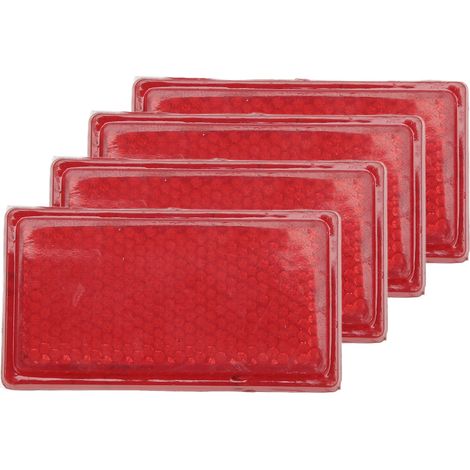 Lot de 4 feux rouges réfléchissants autocollants haute visibilité universels pour camions, remorques, camping-cars et bateaux. (1/5)