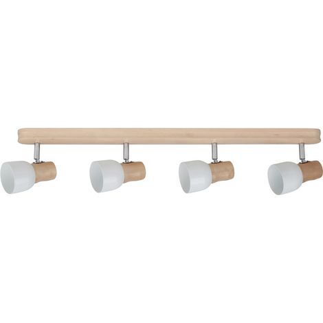 Plafonnier en Bouleau Naturel Design Scandinave 4 Douilles SVANTJE (1/2)