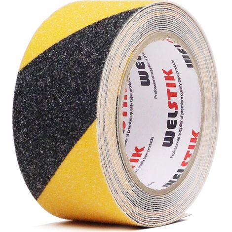 Ruban antidérapant, haute traction, forte adhérence, bande de sécurité anti-friction, marches antidérapantes, ne laisse pas de résidus adhésifs, 5cm x 5m, Noir/jaune (1/5)