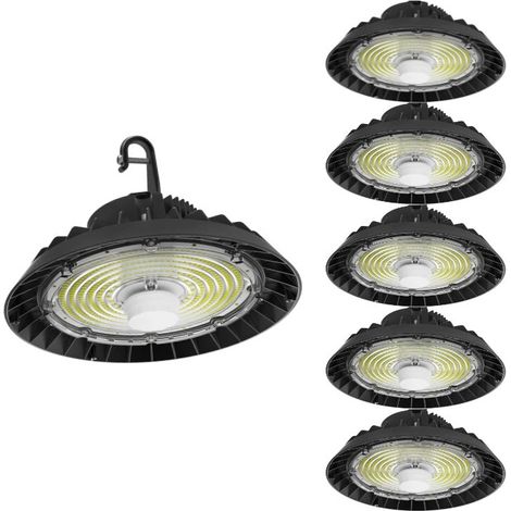Pack de 6 - Suspension LED Industrielle UFO Dimmable 150W-200W-250W 187lm/W avec détecteur de mouvement - Garantie 5 ans - Blanc Froid 6000K - 8000K - SILAMP (1/5)