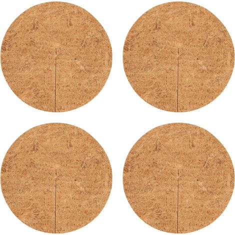 4 Stück Pflanzenschutzscheibe, Segeltuch, Mulch, Kokosmulch, Hanf, Kokosmatte, Pflanzen, Kokosnuss, Kokosfaser, Scheibe, Pflanzenschutzmatte, Kokosfaser, biologisch abbaubar