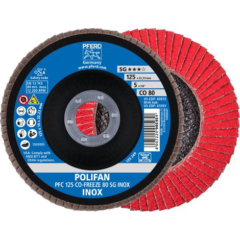 Fächerschleifscheibe COFREEZE gewölbt 125mm K80 Pferd (1/5)