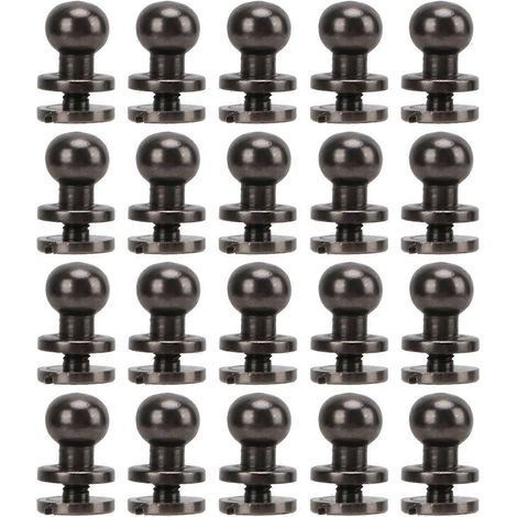 Lot de 20 rivets en laiton antirouille à tête ronde, 8 x 7 mm, pour accessoires de bricolage (sacs à main, chaussures, etc.). (1/4)