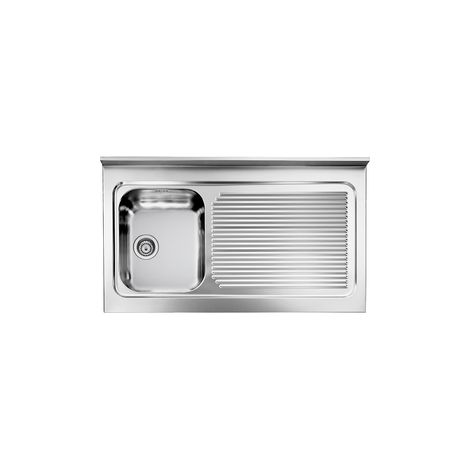 CM 031135DCSSX Rossana Appoggio Lavello da Incasso 1 Vasca Gocciolatoio Sinistra 105x60 cm colore Acciaio Inox (1/3)