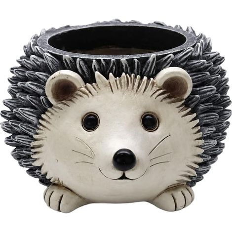 Pot Résine Hérisson Mignon avec Drainage pour Plantes Grasses Pots de Jardin en Résine Hérisson Mignon avec Trou de Drainage 11x10cm pour Plantes Grasses Intérieur Extérieur (1/5)