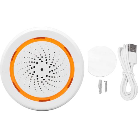 Alarme sonore et lumineuse intelligente - Sirène d'alarme - Maximum 90 dB - 2,4 GHz - Application sans fil - Télécommande - Sirène pour maison Zigbee (1/2)
