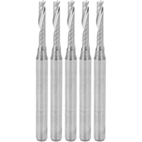 BUNTHAUS 5 fraises CNC à spirale en acier au tungstène, une seule goujure, 3,175 x 2 x 12 x 38 mm (1/5)